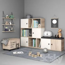 Set of furniture decor for a children room